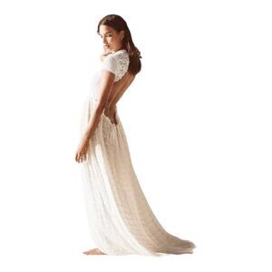 Free People White Backless Dress
